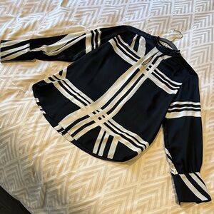 DREW Black & Off-White Geometric Blouse - size XS